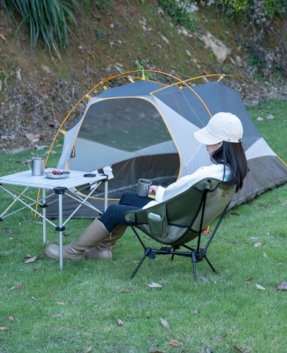 iClimb 1 Triangular Frame Anti-Sinking Chair and 1 Square Frame Chair Bundle, Ultralight Compact for Adults Outdoor Campin...