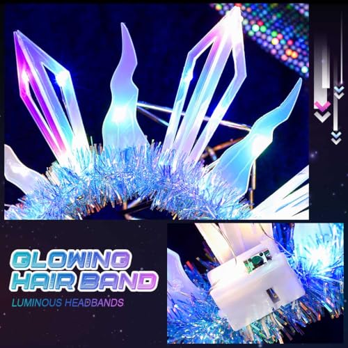 Yean Light Up Headbands Led Headband Party Hair Accessories for Women and Girls