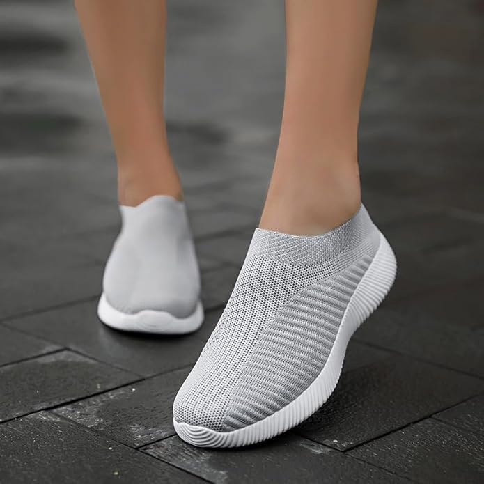 Womens Walking Shoes Mesh Casual Fashion Slip-on Lightweight Breathable Sock Shoes Non-Slip Hiking Shoes