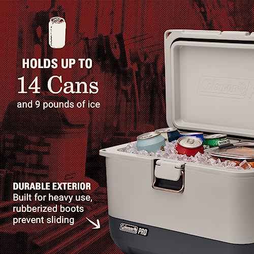 Coleman Pro Heavy-Duty 17qt Ultra-Light Premium Hard Cooler Lunchbox, Extra-Thick Insulation Keeps Ice for Days