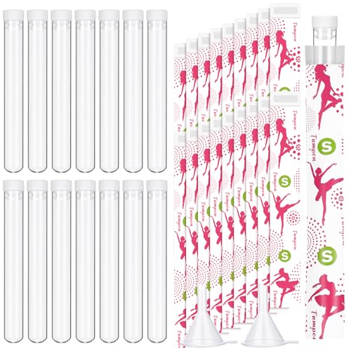 Copkim 38 Pcs Tampon Flask Set Included Tube Flasks Containers for Women Tampon Reusable Wrappers(Sports Style)