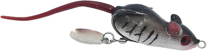 Rat Lure, Mouse Fishing Lure Top Water Baits for Bass Fishing, Weedless Soft Mice Artificial Stuff Jig Hooks for Saltwater...