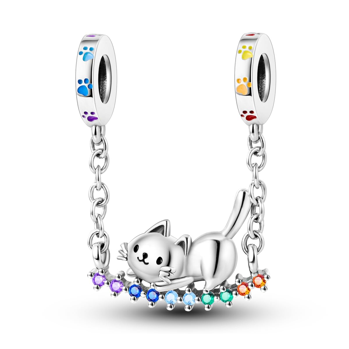 Parmuz 925 Sterling Silver Charm for Charm Bracelet Necklace Dream catcher Feathers Tassel charm lucky Chameleon cat dangle char