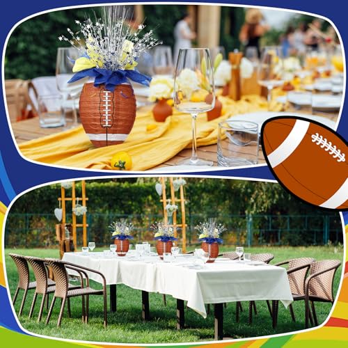 Rossesay 26 Pieces Football Paper Lantern Centerpieces Decorations Football Table Centerpieces with Metallic Foil Spray Ce...