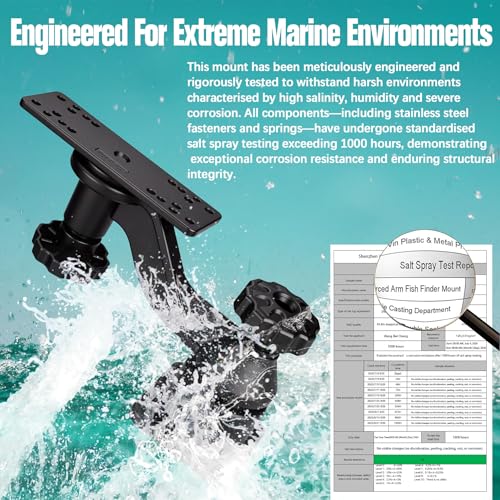 Velpaw MOUNTS Swing Arm Fish Finder Mount, All Aluminum Heavy Duty Marine Electronic Mount for Boats & Kayak,Built for Sal...