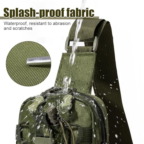 MiOYOOW Tactical Sling Bag, Waterproof Chest Pack Adjustable Crossbody Backpack for Men Women Outdoor Sports Climbing Camping