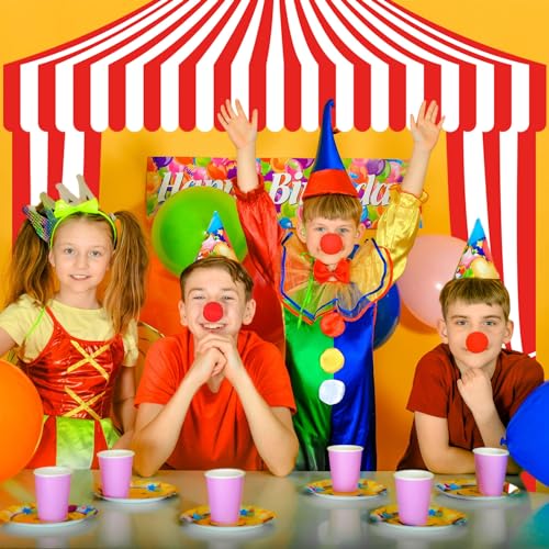 Ziliny 3 Pcs Carnival Party Decorations Circus Tent Awning Halloween Red White Banner Concession Stand(Striped Style)