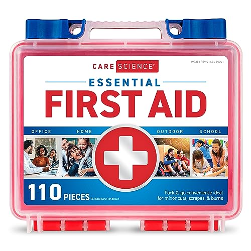 Care Science First Aid Kit, 110 Pieces | Professional Use for Travel, Work, School, Home, Car, Emergency, Survival, Campin...