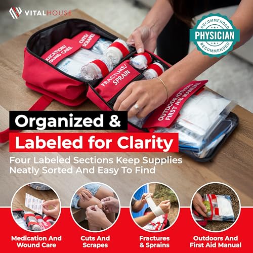 346-Piece First Aid Kit with Tourniquet & Steri-Strips – Physician-Designed Emergency & Trauma Supplies, Waterproof Surviv...