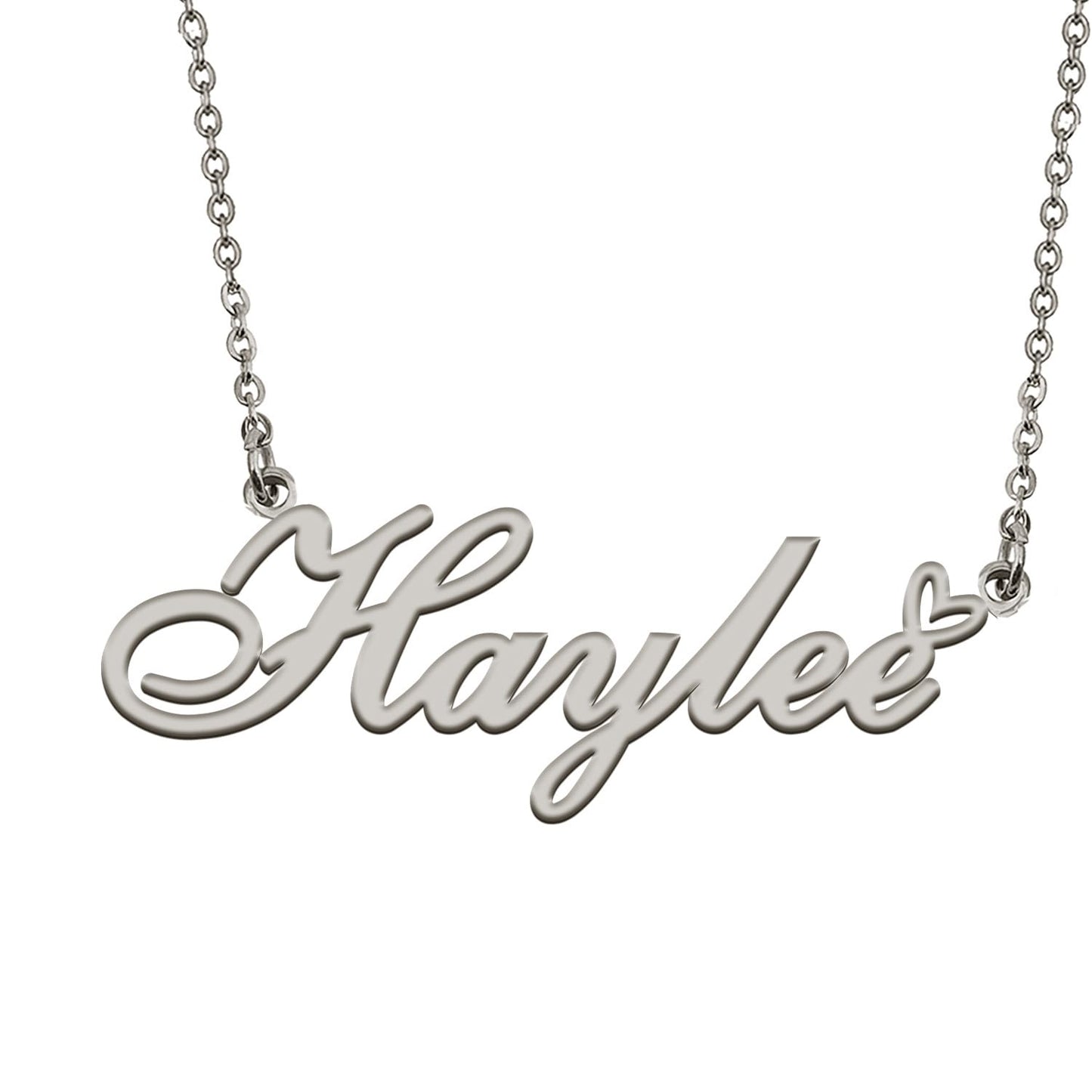 HUAN XUN Haylee Name Necklace Stainless Steel for Women Custom Name Necklaces Letter Charms Gifts for Best Friend Birthday