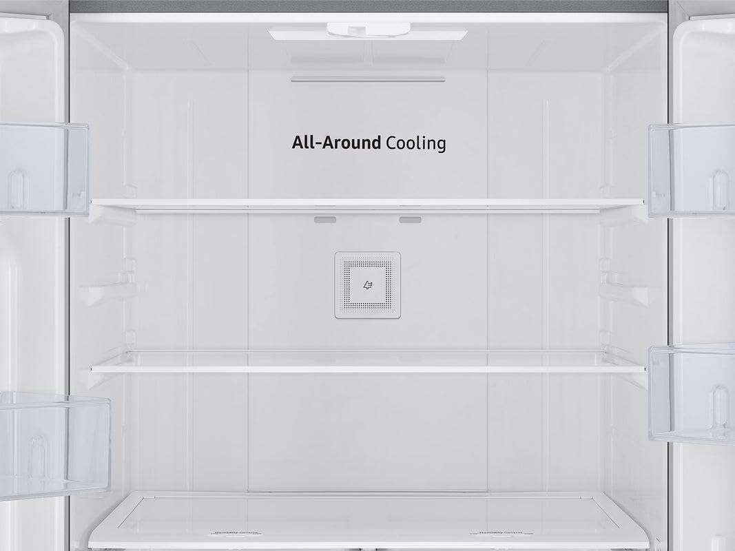 Samsung 22 cu. ft. Smart 3-Door French Door Refrigerator with External Water Dispenser, Stainless Steel, RF22A4221SR/AA