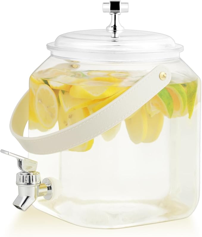 1 Gallon Beverage Dispenser - Leak proof Juice Dispenser Sealed Plastic Lemonade Dispensers with Anti-Rust Lids Drink Jug ...