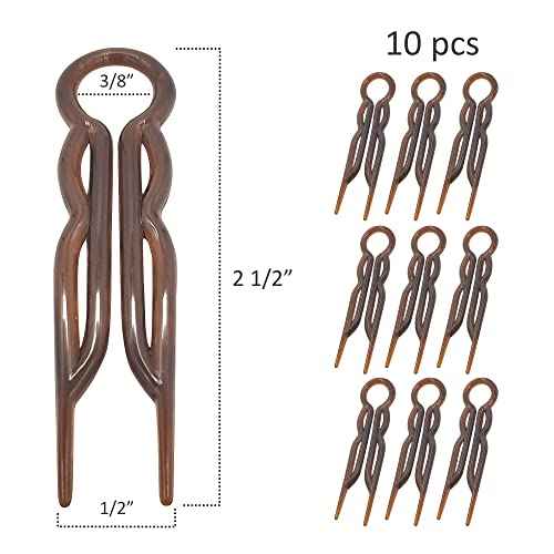 Good Hair Days Hair Pins - 2 1/2" Plastic, U-shaped Magic Grip Hairpins, Strong Durable Pins For Fine, Thick & Long Hair, Styling Accessories - Tortoise Shell, Set of 10