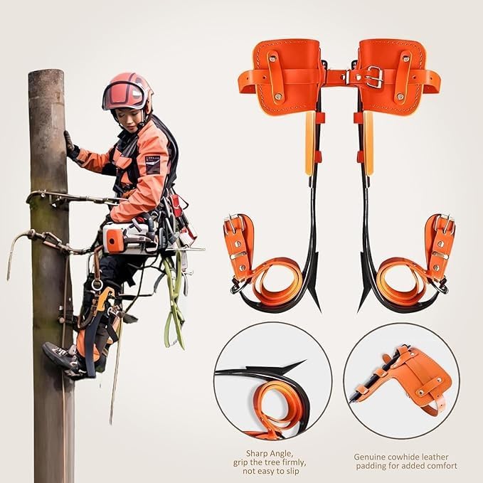 Best Tree Climbing Gear,Tree Climbing Spikes, Tree Climbing Gear with Adjustable Climbing Straps and Steel Core Flip Line,...