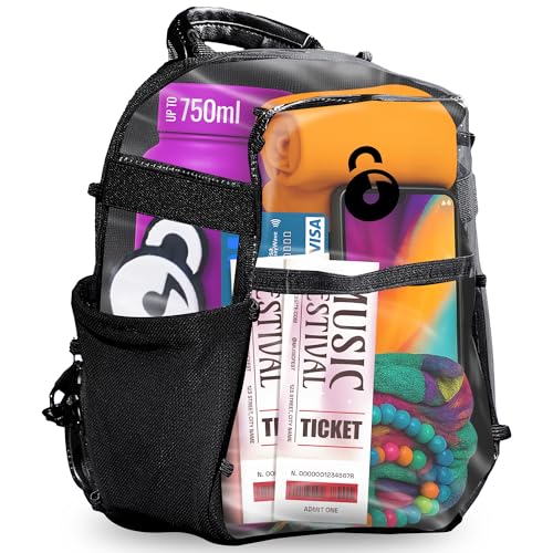 Lunchbox Clear Mini Pack – Anti Theft Clear Backpack for a Seamless Security Experience - Locking Zipper Clips Keep Items ...