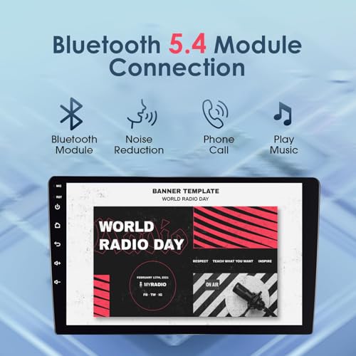 Lunavo 9" 64GB Wireless CarPlay Android Auto Car Stereo, Double Din HD Touch Screen Radio, Bluetooth 5.4, Backup Camera, G...