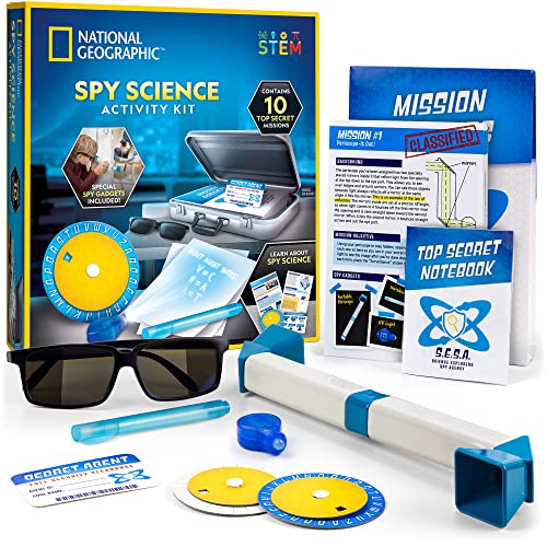 NATIONAL GEOGRAPHIC Spy Science Kit - Kids Spy Activity Set, Complete 10 Secret Missions with Gadgets for Kids and Gear, D...