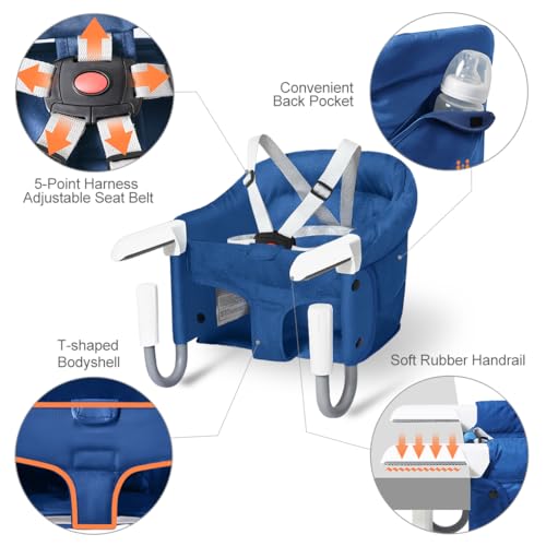 MTWML Portable High Chair for Table,Hook On High Chair That Attaches to Table,Space Saver Clip On Counter Seat for Baby,Ea...