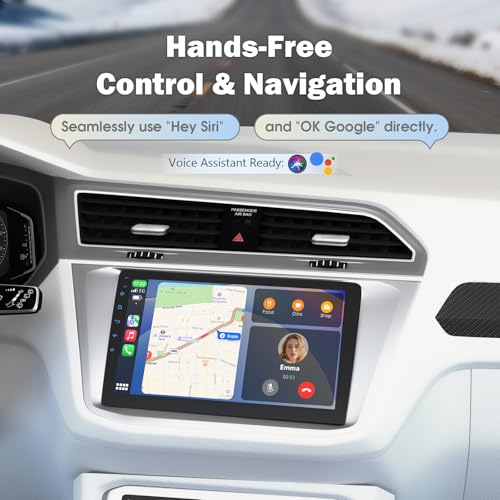 Haudio 9 Inch Double Din Android Car Stereo with Wireless Apple CarPlay & Android Auto - 2GB RAM 64GB ROM, IPS Touchscree...