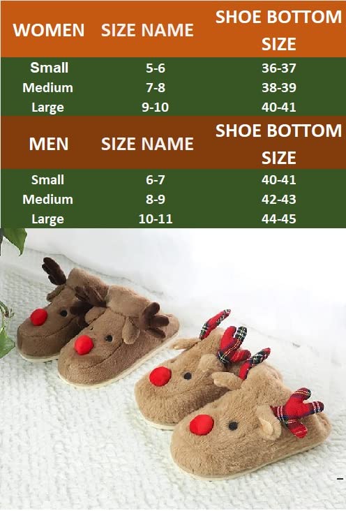 Gilbins Women's-Men's Christmas Holiday Ugly Warm Memory Foam Fury Slippers Sweater Reindeer Winter Soft Cozy Home Booties...