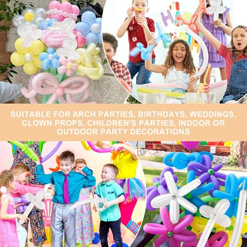 Clear 260 Balloons 100 PCS - Premium Long Skinny Latex Balloons for Animal Twisting, Beginners, Weddings & Birthdays Party...