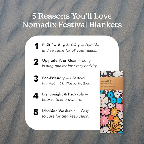 Nomadix Festival Blanket - Perfect for Picnics, Camping, & Lawn Seating - Plush Top & Water Resistant Base - Made with Pos...
