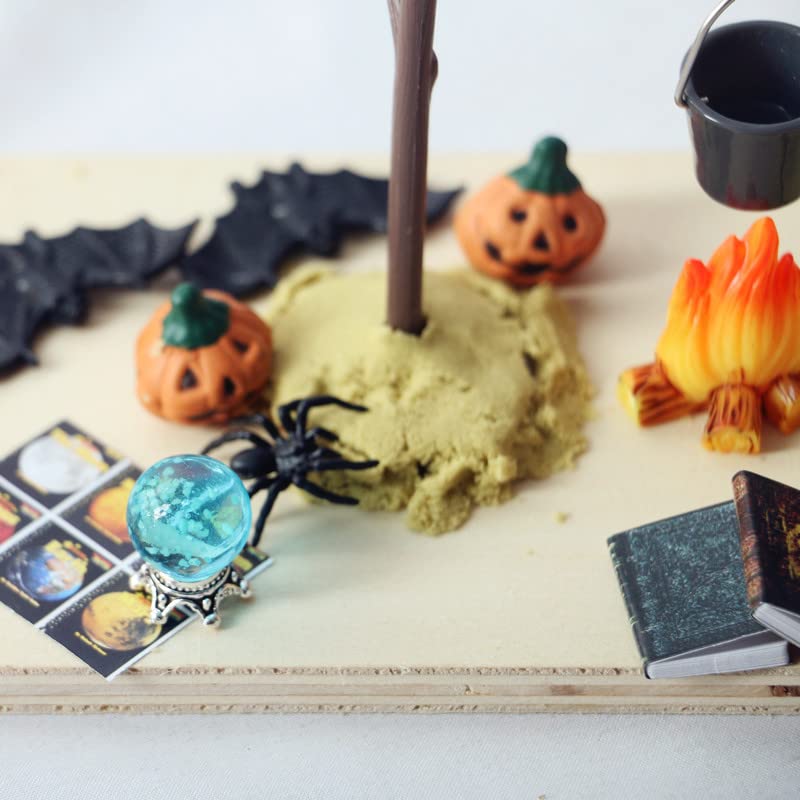 SXFSE Dollhouse Decoration Accessories, 1:12 Dollhouse Ornament Mini Halloween Horror Decoration Set