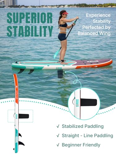 Niphean Inflatable Stand Up Paddle Board with Stabiltrac Fin Design and SUP Accessories & Niphean Dog Pool Ramp(Full-Cover...