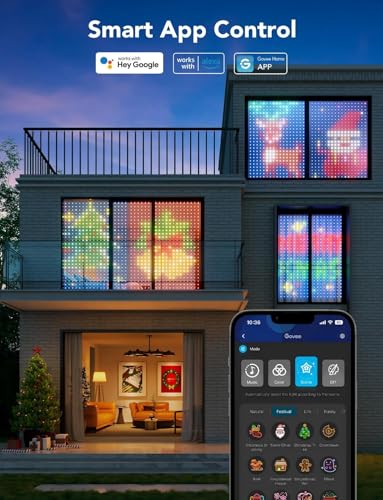 Govee Curtain Lights, Smart LED Color Changing Wall Lights, Dynamic DIY Curtain String Lights for Bedroom Living Room Holi...