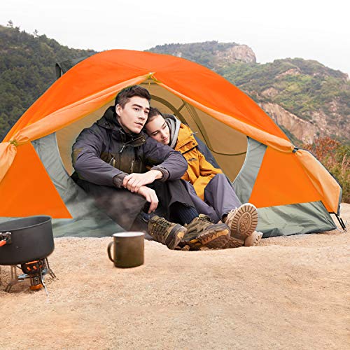 BISINNA 2/4 Person Camping Tent Lightweight Backpacking Tent Waterproof Windproof Two Doors Easy Setup Double Layer Outdoo...