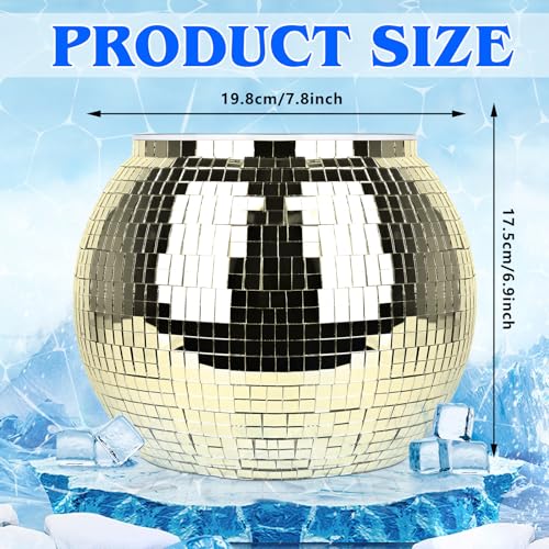 Disco Ball Ice Bucket Beverage Tubs Disco Ball Cup for Parties Large Retro Drink Bucket for Beer Cocktail Wine Champagne C...