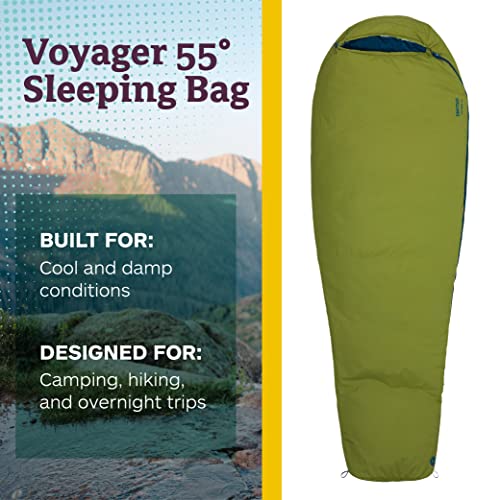 MARMOT Voyager 45° or 55° Mummy Sleeping Bags, Synthetic Spirafil Insulation for Camping & Backpacking