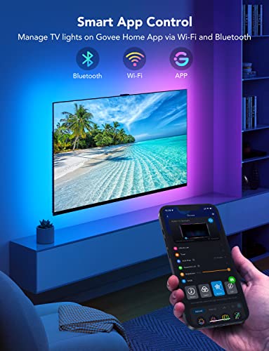 Govee TV LED Backlight, RGBIC Smart LED Strip Lights for 55-65 Inch TVs, Bluetooth and Wi-Fi APP Control, Works with Alexa...