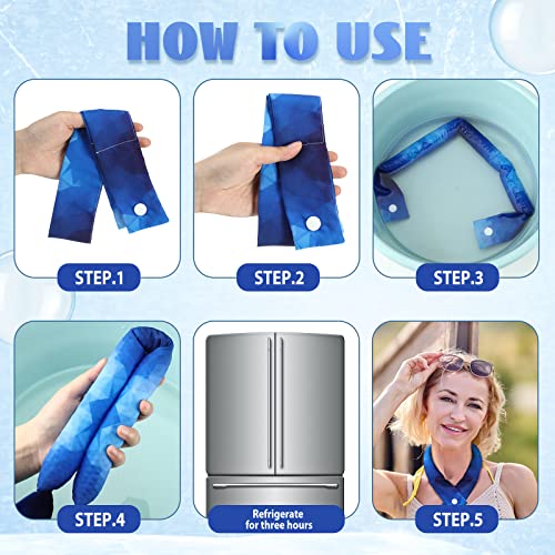 Xuhal 6 Pieces Cooling Neck Wraps Cooling Bandana Neck Cooler Ice Cooler Scarf for Women Summer Outdoor Sport Activity