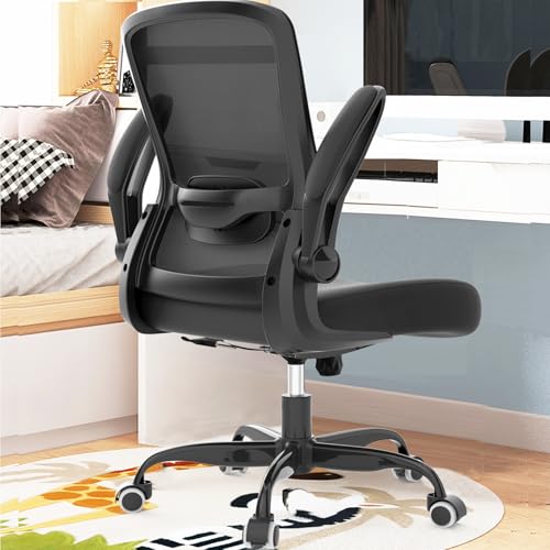 Mimoglad Ergonomic Office Chair - BIFMA Certified, Flip-up Armrests & 135° Recline, Adjustable Lumbar Support - Space-Savi...