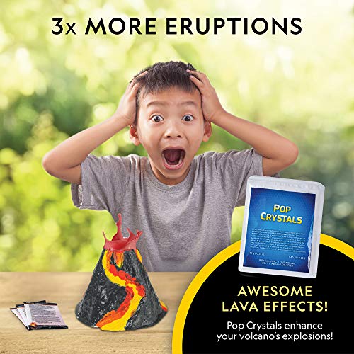 National Geographic Ultimate Volcano Kit – Erupting Volcano Science Kit for Kids, 3X More Eruptions, Pop Crystals Create E...