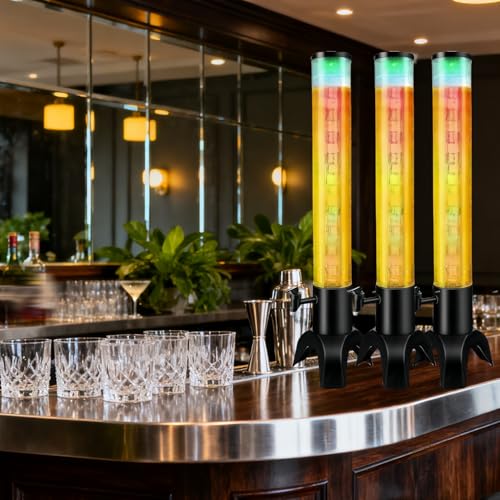 3L Mimosa Tower Dispenser, 100oz/3.17 Qt. Drink Tower Tabletop Beer Dispenser with Ice Tube for Bars Bars Parties Restaura...