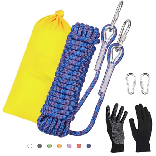 DELLNA 8mm Static Climbing Rope - Heavy Duty Climbing Rope for Rock Climbing, Tree Climbing Gear, Arborist Rope, and Campi...