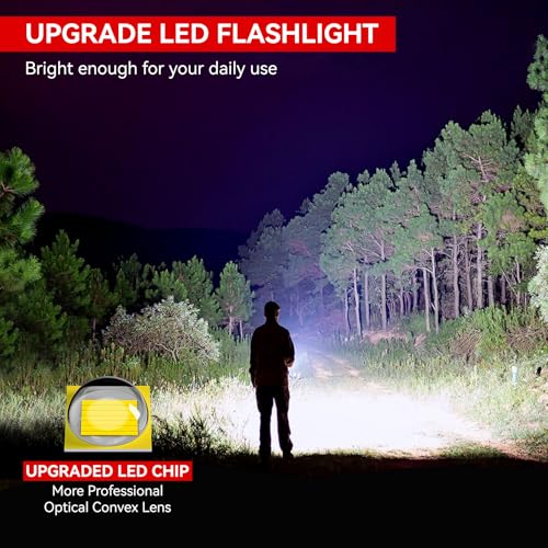 LETMY Tactical Flashlight S2000-2 Pack Bright Military Grade LED Flashlights High Lumens - Portable Handheld Flash Light, ...