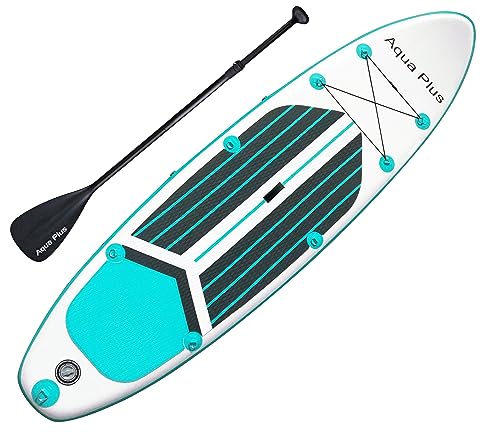Aqua Plus 6inches Thick Inflatable SUP for All Skill Levels Stand Up Paddle Board,Paddle,Pump,ISUP Travel Backpack, Leash,...