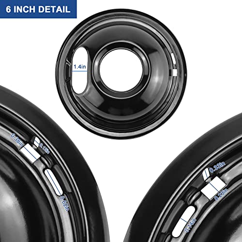 W10290350 W10290353 Porcelain Burner Drip Pans and MP22YA Electric Range Stove Element Set Replacement for Ama-na Whirl-po...