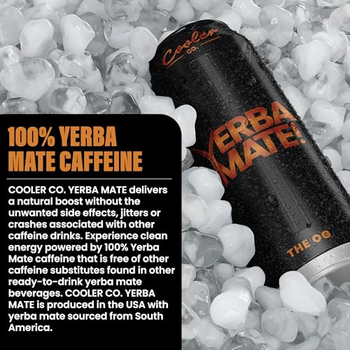 COOLER CO. | YERBA MATE | 12 Pack | 100% Organic Yerba Mate Caffeine | 150 mg Caffeine | 3 Organic Ingredients | Natural I...