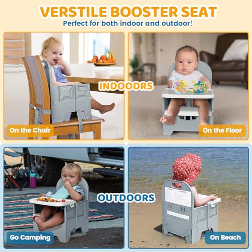 Orzbow Portable High Chair with Tray, Foldable Booster Seat for Travel Toddlers 6-36 Months, Baby Chair for Dining Table, ...
