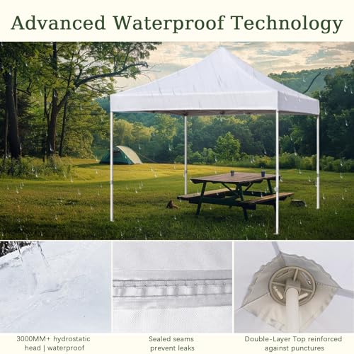 10x10 Canopy Replacement Top Cover for Pop Up Canopy Tent, Industry-Leading 3000mm Water Resistance, 500D Heavy Duty Water...