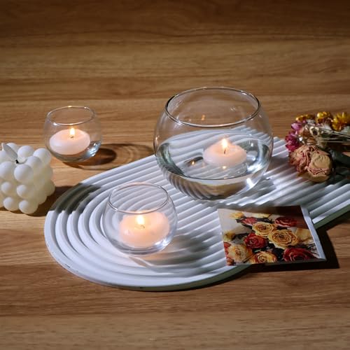 PINIWON 6 Pack Clear Round Glass Vases, 4.7” W x 3.5” H, Bubble Bowl Flower Vase for Table Centerpieces, Candle Holders fo...