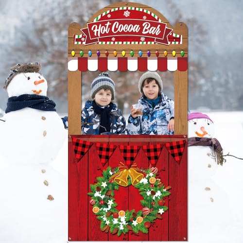 Christmas Theme Party Decorations Hot Cocoa Bar Photography Studio Props Hot Cocoa Bar Theme Photo Booth Props Hanging Bac...