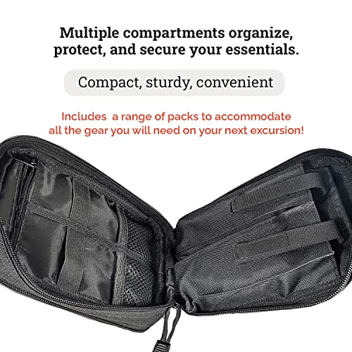 EPG Tactical EDC Organizer, Molle Utility Pouch - First Aid Black Backpack Organizer, Small, Modular Survival Bag