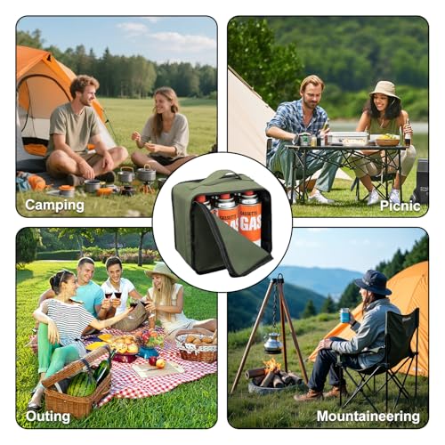Propane Tank Storage Bag, Fuel Cylinder Carry Case with Zipper & Top Handle for Camping, Picnics and Outdoor Adventures, P...