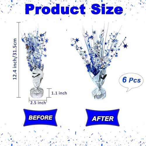FUBININA 6 Pack Metallic Foil Spray Centerpiece Star Table Decoration Burst Table Centerpieces for Birthday Wedding Annive...