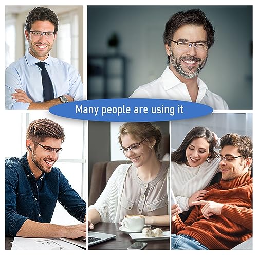Anourney 3-Pack Reading Glasses for Men, Lightweight Metal Half Frame Blue Light Blocking Computer Readers, Stylish Filter...